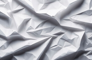 Crumpled white piece of paper. White recycled paper texture as background. Grey paper texture. Hardboard with copy space for text.