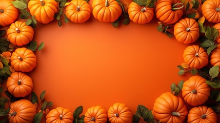 Vibrant Autumn Harvest: Organic Pumpkins in Seasonal Decor Flatlay