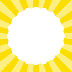 背景素材　ポップな放射線状の背景　なみなみ線のフレーム