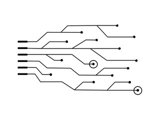 Geometric background and high tech circuit board connection system