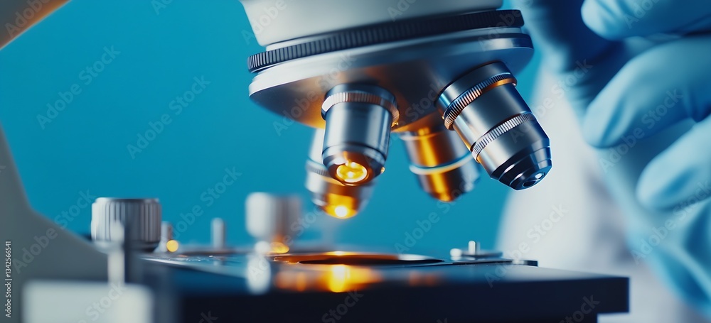 Leinwandbilder laboratory scene showing a scientist operating a microscope to inspect biological samples : generati