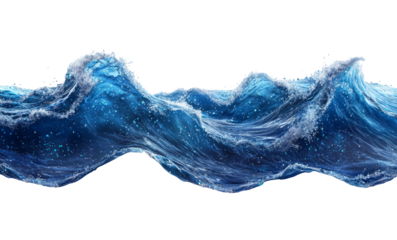 Dynamic Ocean Waves with Foam and Splashes Captured in Motion