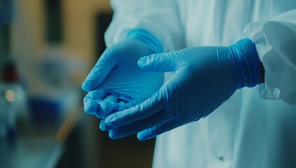Scientific approach to health with gloved hands preparing for a crucial procedure in a lab setting : Generative AI