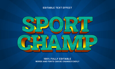 sport champ editable text effect with a sport and kick text style
