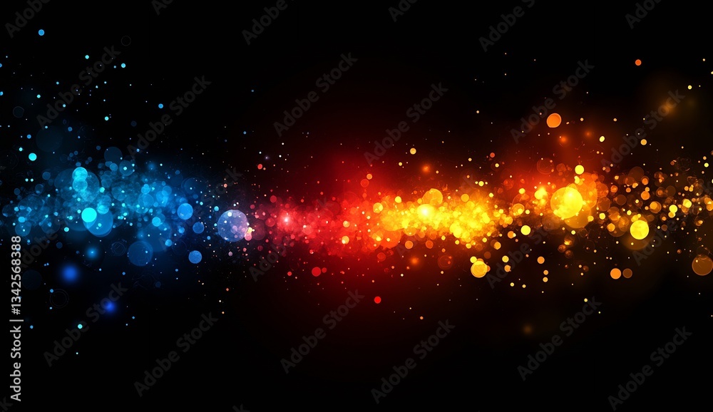Poster Dynamic abstract background with colorful bokeh shapes floating in a mesmerizing display : Generative AI