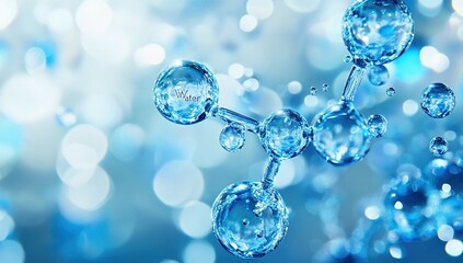 Water Molecule 3D Illustration