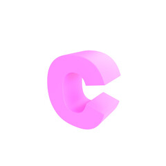 A pink 3D letter 