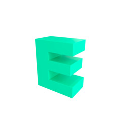 A warm brown 3D letter "E" with a glossy surface, isolated on a transparent background, great for earthy design themes.