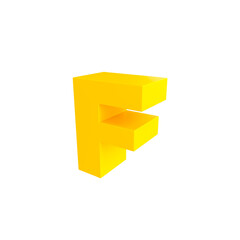 A bold yellow 3D letter 