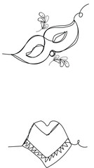 mexico themed element doodle vector illustration, line brush. Element, hand lettering. Vector hand doodle