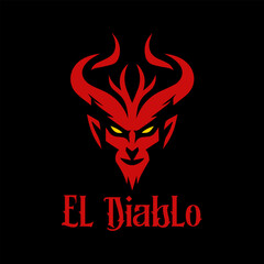 devil's head vector logo in dark background