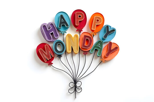 happy monday balloons paper quilling