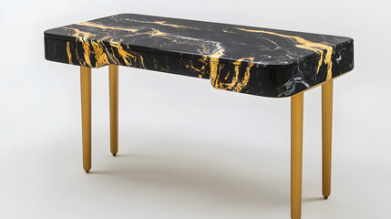 Black and gold accent table furniture design stock image