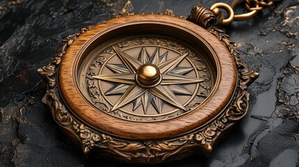 Fototapeta premium Antique Compass: A Symbol of Exploration and Adventure