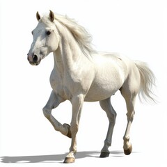 Naklejka premium white horse isolated on white background