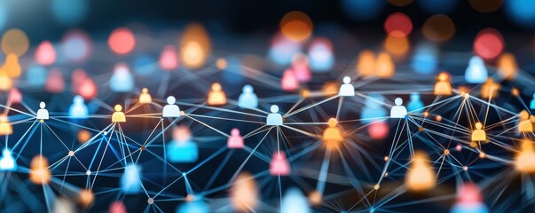 Global Network Connection Abstract Digital Social Media Network of People