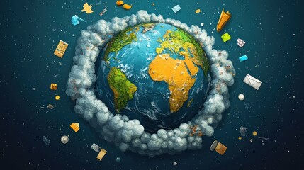 Fototapeta premium Environmental crisis awareness global impact digital art creative concept fantasy activism