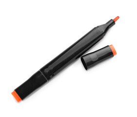 One double sided marker isolated on white, top view