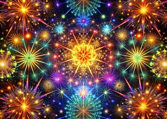 Fototapeta premium Fireworks Pattern Background Design