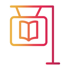 library Line Gradient Icon