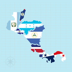 central american continent Vector illustration of map