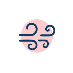 Wind icon logo with vector illustration