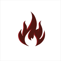 burning fire icon logo with vector illustration