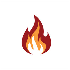 burning fire icon logo with vector illustration