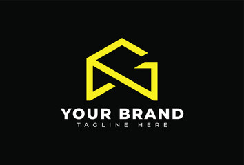 Naklejka premium Letter G with Mail Envelope Logo Design Element