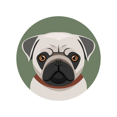 Dog head, Cute dog faces. Dog heads emoticons, face expressions. pet appreciation concept