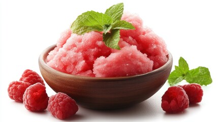 A refreshing concoction of watermelon, blended to a smooth, icy slushie or a delicate granita, offering a cool and sweet escape on a sweltering day.