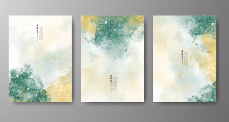 Set of creative hand painted abstract watercolor background. Design for your cover, date, postcard, banner, logo.