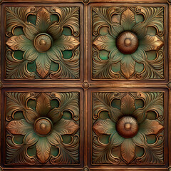 Seamless Aged Metal Carvings Texture &ndash; Historical Decorative Bronze
