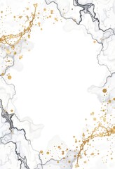 Minimalist Gold and Gray Ink Flow Design