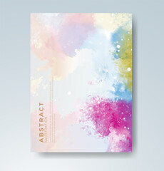 Cards with watercolor background. Design for your cover, date, postcard, banner, logo.