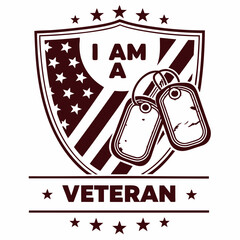 Naklejka premium High-Quality Patriotic Veteran Emblem for T-Shirts & Posters