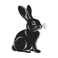 Obraz premium rabbit silhouette vector art illustration, isolated white background