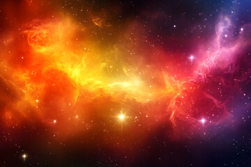 Cosmic Nebula: Vivid Colors Dance in Space