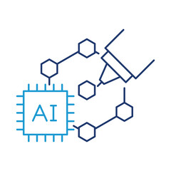 Obraz premium Nano Technology Vector Icon – Molecules with AI Chip Representing Nano-Level Innovations, Advanced Materials, and Future Science