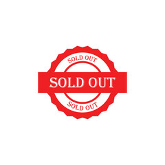 Sold out red stamp vector. Red rectangular scratched watermark rubber stamp with text Sold out. Sold out text sign red stamp vector.