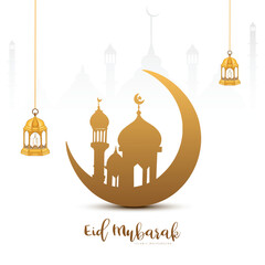 Eid Mubarak crescent moon Islamic cultural background