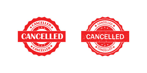canceled texts ign stamp illustration design background vector. Cancelled round stamp icon grunge distressed style.

