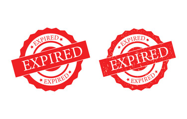 red expired Rubber stamp Design art Illustration. Expired stamp icon isolated on white background Vector.