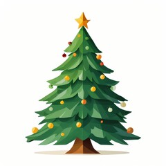 an AI Image Generator, Decorative Christmas Tree With Colorful Ornaments