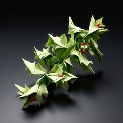 an AI Image Generator, Intricate Origami Flower Arrangement on a Minimalistic Gradient