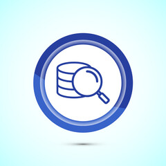 Data analytics icon design. Market research sign, analytic icon, Blue color button design