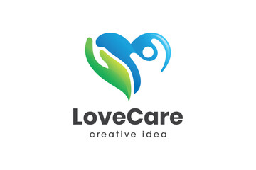 Creative Love and People Care Logo Design Template