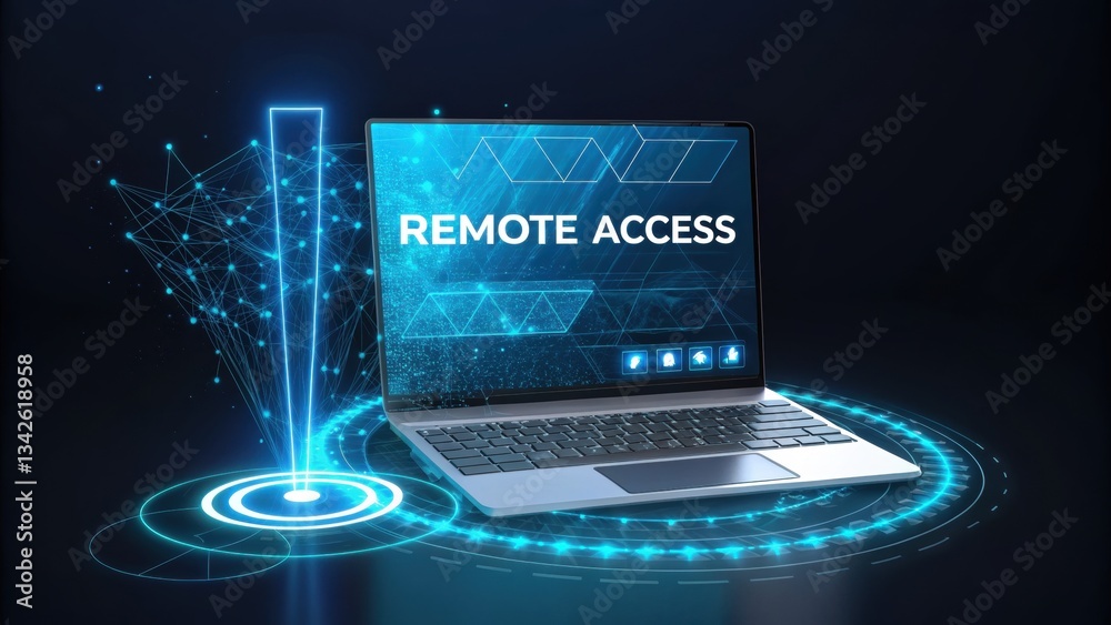 Poster remote access technology: a modern laptop with 