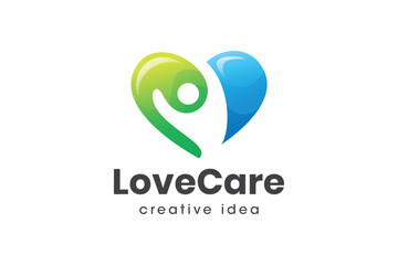 Creative Love and People Care Logo Design Template