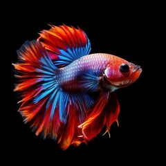 an AI Image Generator, Colorful Betta Fish Swimming Gracefully Against